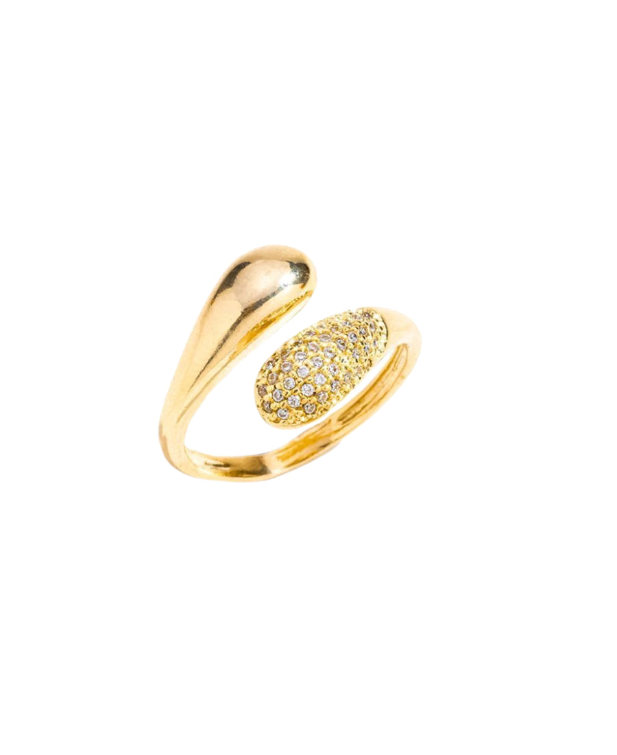 Anel Regulável Cravejado Banhado