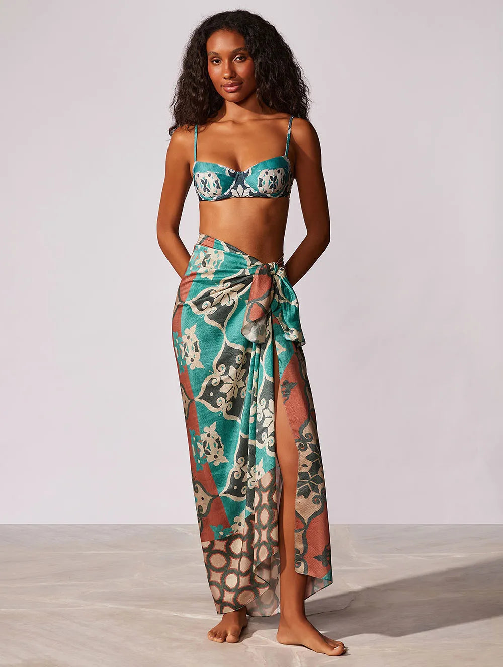 Canga com Seda Estampada Nice