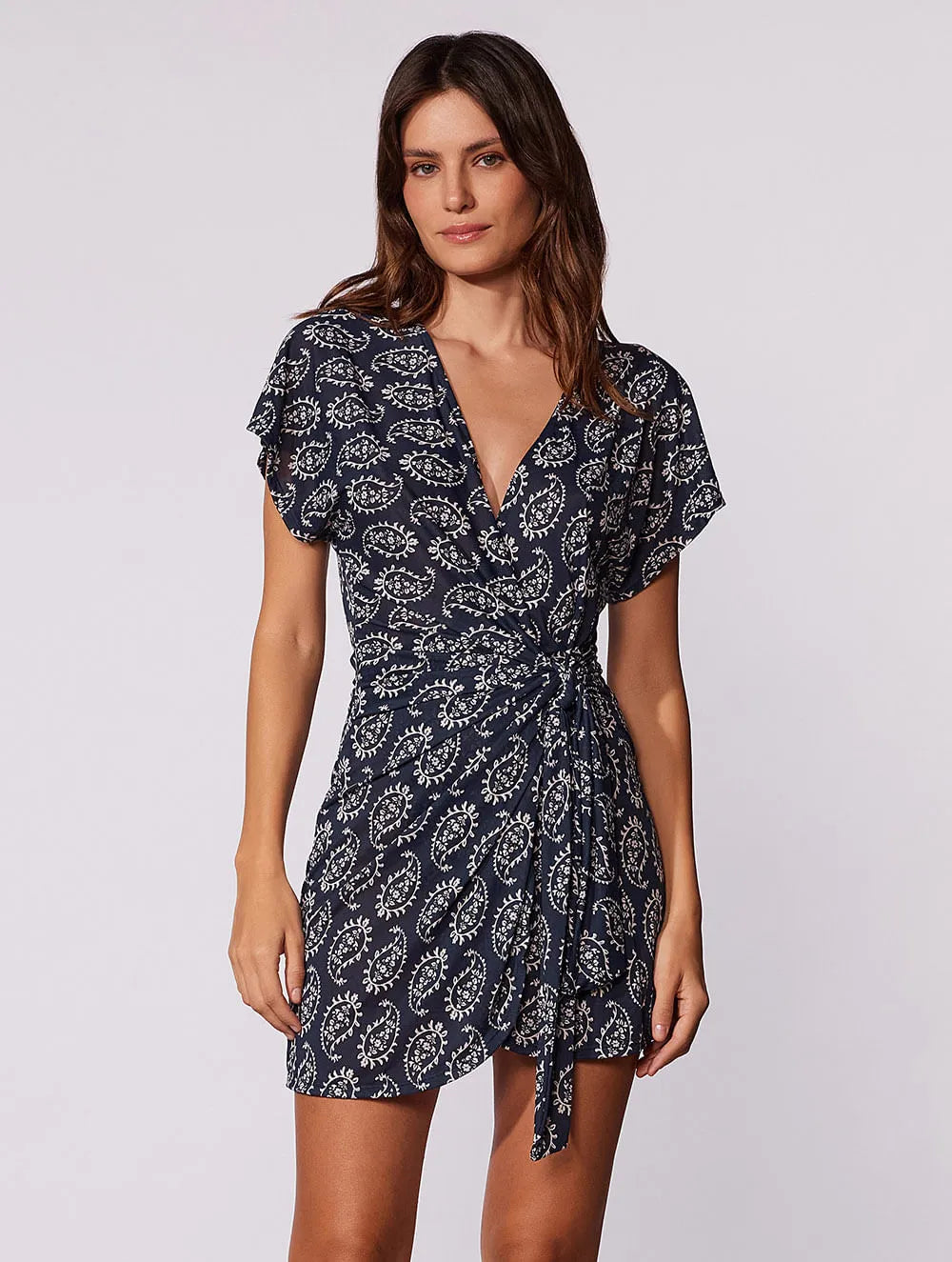 Vestido Curto Estampado Costa Azul