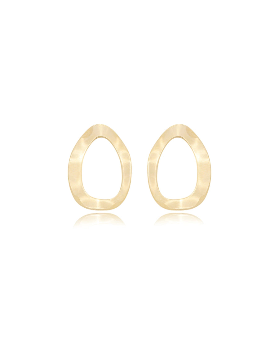 Brinco Oval Organico Banhado